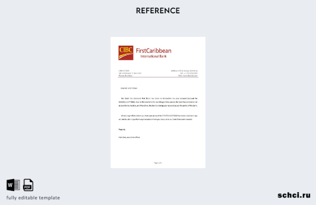цифровая загрузка шаблона справки о закрытии CIBC Доминики
